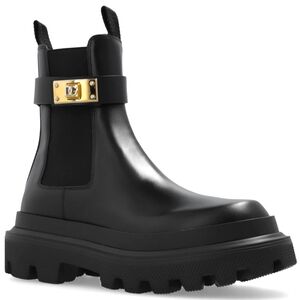 Dolce & Gabbana Black and Gold Combat Boots